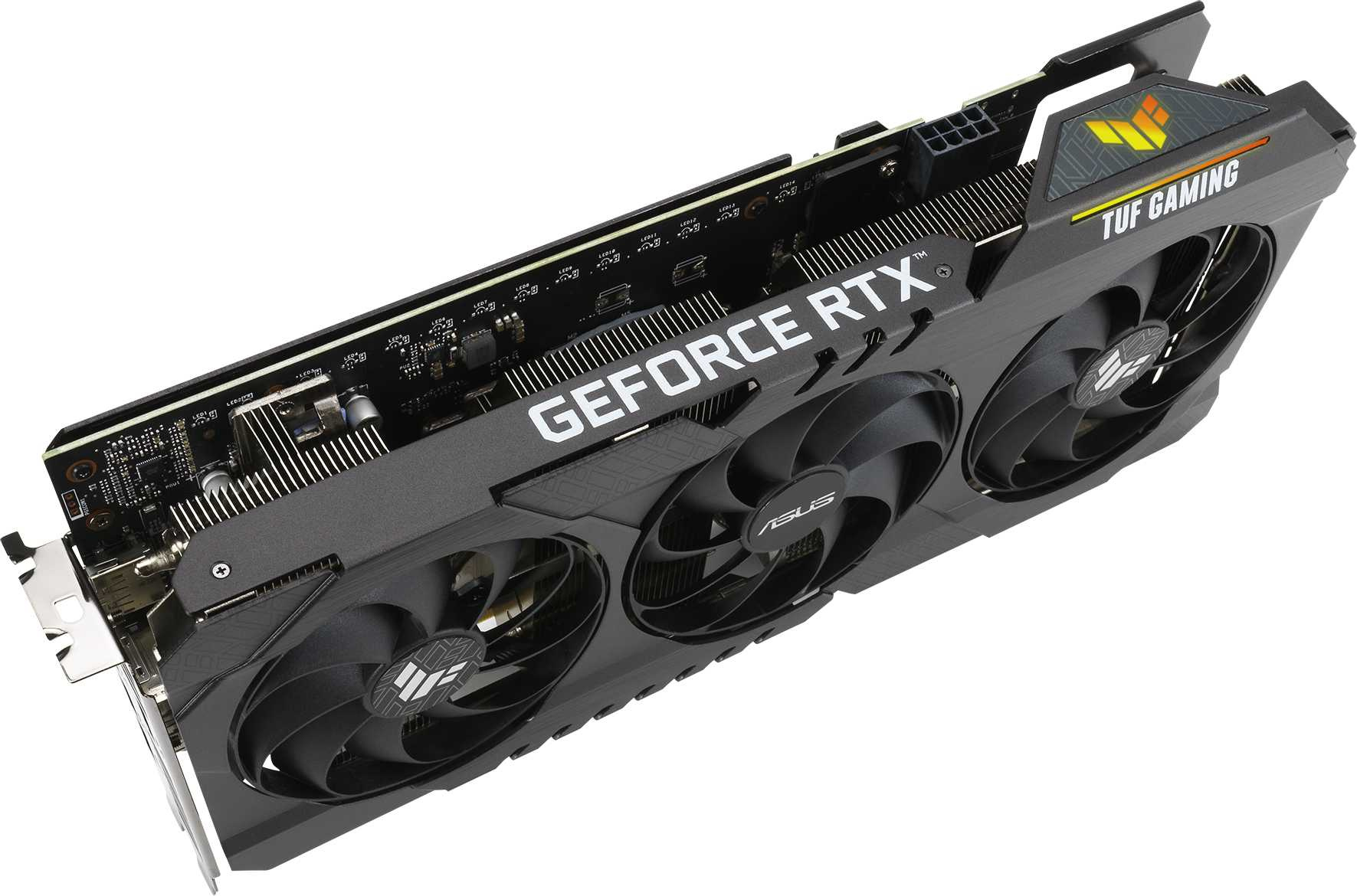 Видеокарта Asus PCI-E 4.0 TUF-RTX3060TI-O8G-V2-GAMING LHR NVIDIA GeForce RTX 3060Ti 8192Mb 256 GDDR6 1755/14000 HDMIx2 DPx3 HDCP Ret — фото 8