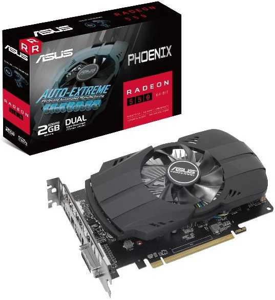 Видеокарта Asus PCI-E PH-550-2G AMD Radeon 550 2048Mb 64 GDDR5 1183/6000 DVIx1 HDMIx1 DPx1 HDCP Ret
