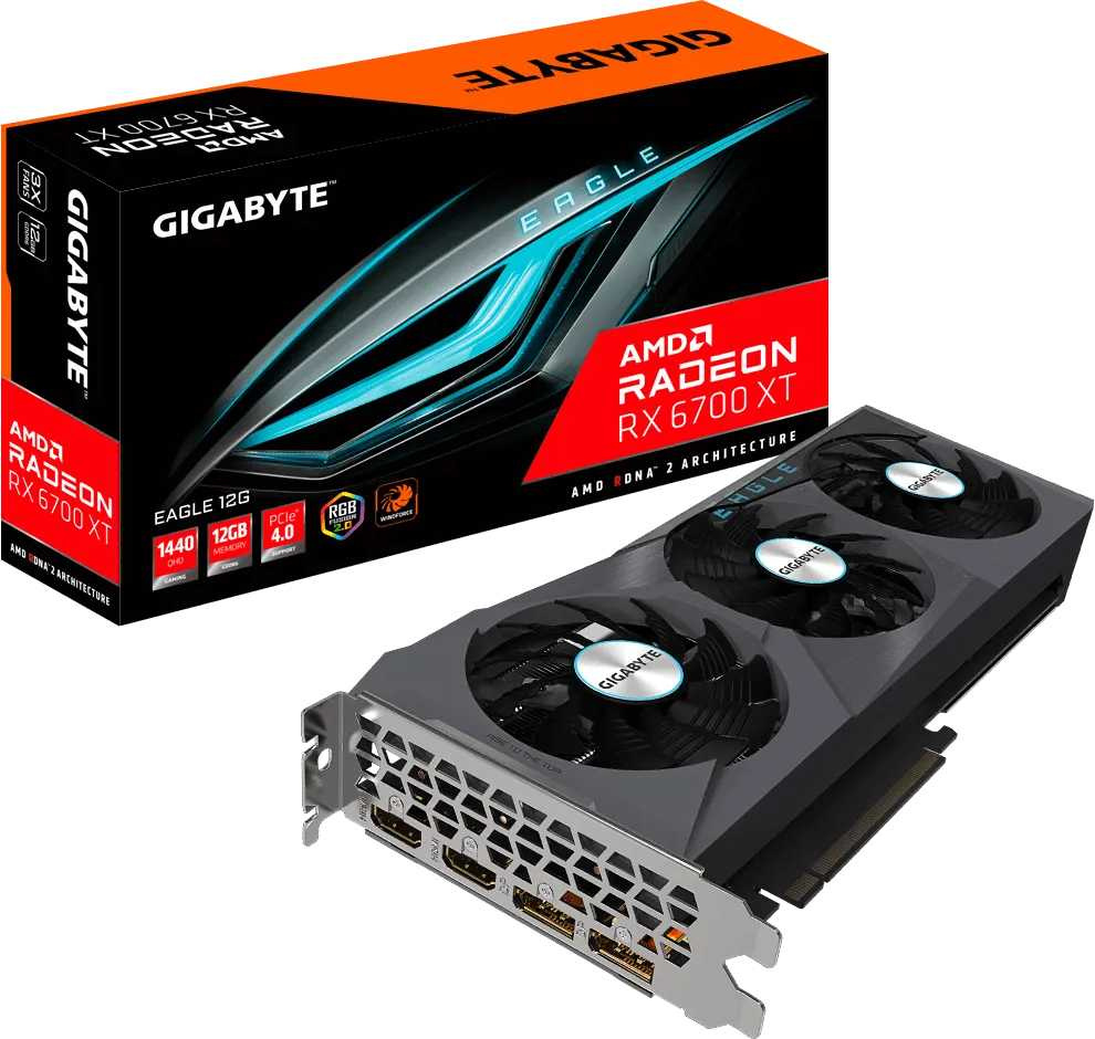 Видеокарта Gigabyte PCI-E 4.0 GV-R67XTEAGLE-12GD AMD Radeon RX 6700XT 12288Mb 192 GDDR6 2424/16000 HDMIx2 DPx2 HDCP Ret — фото 8