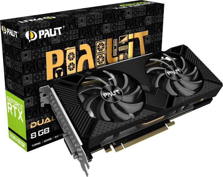 Видеокарта Palit PCI-E PA-RTX2060SUPER DUAL 8G no LED NVIDIA GeForce RTX 2060SUPER 8192Mb 256 GDDR6 1470/14000 DVIx1 HDMIx1 DPx1 HDCP Ret — фото 6