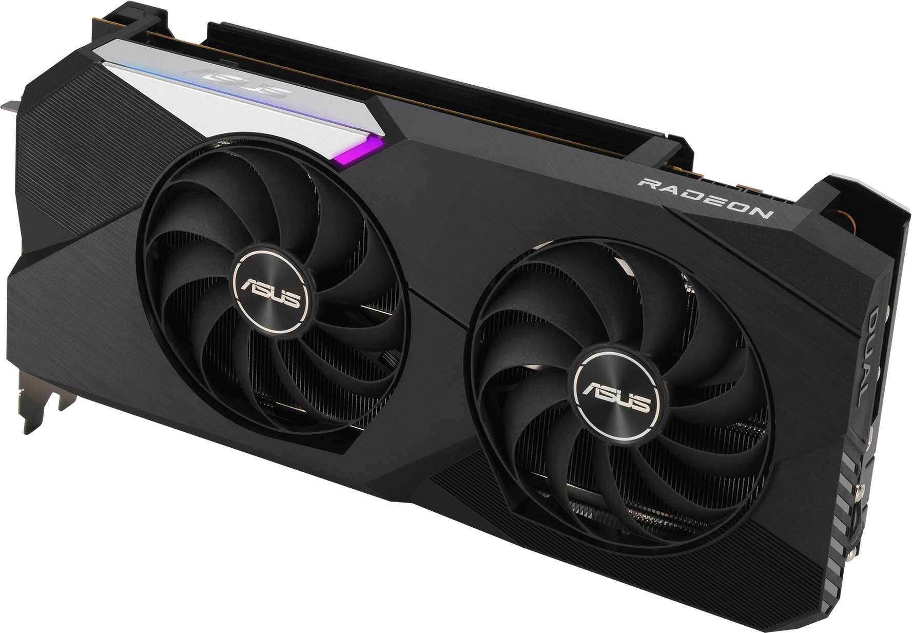 Видеокарта Asus PCI-E 4.0 DUAL-RX6700XT-12G AMD Radeon RX 6700XT 12288Mb 192 GDDR6 2424/16000 HDMIx1 DPx3 HDCP Ret — фото 2