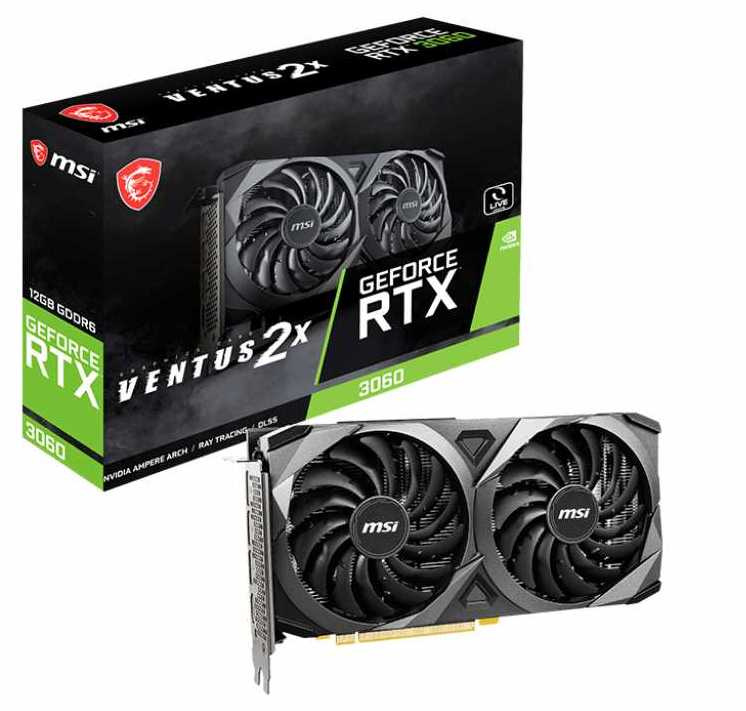 Видеокарта MSI PCI-E 4.0 RTX 3060 VENTUS 2X 12G NVIDIA GeForce RTX 3060 12288Mb 192 GDDR6 1680/15000 HDMIx1 DPx3 HDCP Ret — фото 5