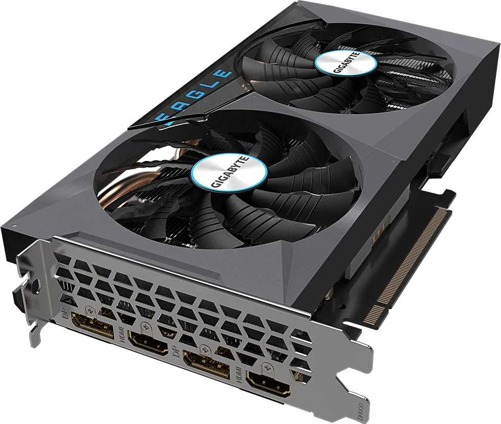 Видеокарта Gigabyte PCI-E 4.0 GV-N3060EAGLE OC-12GD 2.0 LHR NVIDIA GeForce RTX 3060 12288Mb 192 GDDR6 1807/15000 HDMIx2 DPx2 HDCP Ret — фото 4