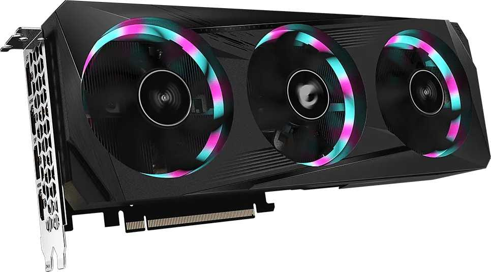 Видеокарта Gigabyte PCI-E 4.0 GV-N3060AORUS E-12GD 2.0 LHR NVIDIA GeForce RTX 3060 12288Mb 192 GDDR6 1867/15000 HDMIx2 DPx2 HDCP Ret — фото 3