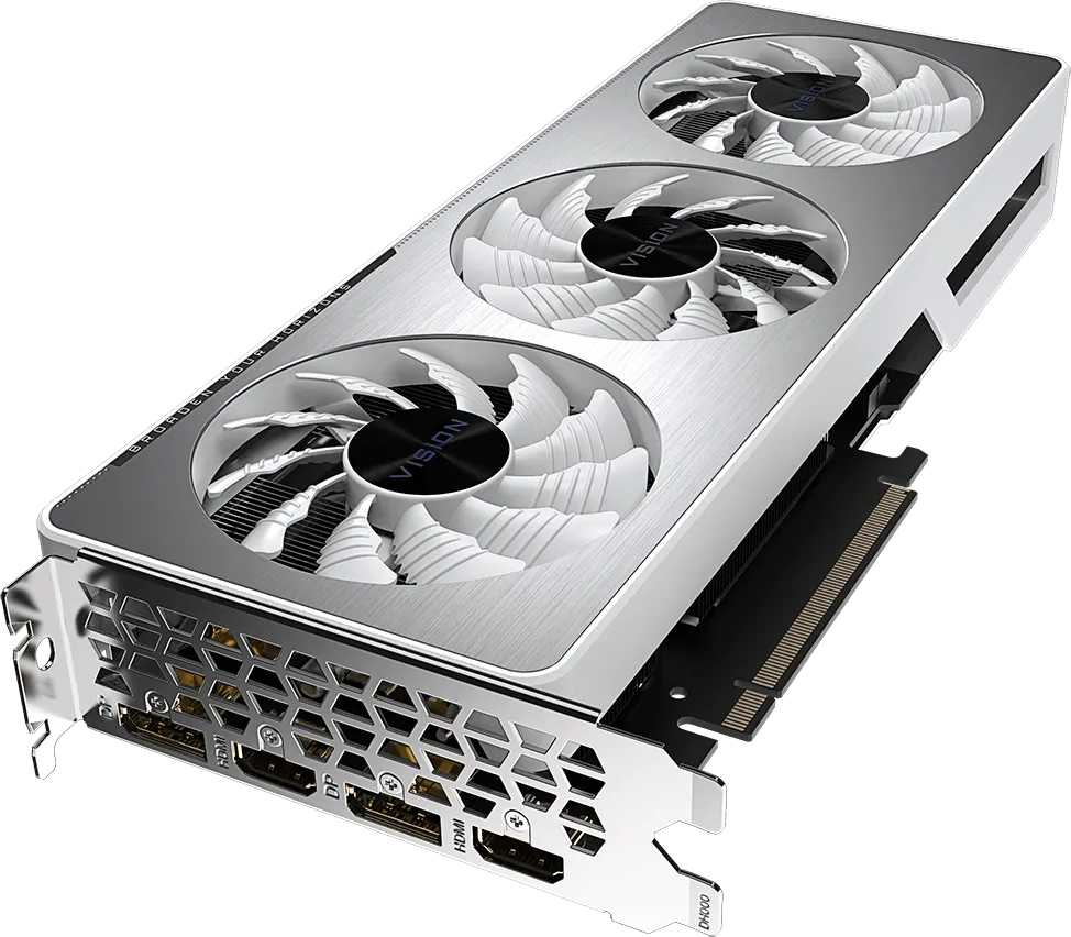 Видеокарта Gigabyte PCI-E 4.0 GV-N3060VISION OC-12GD 2.0 LHR NVIDIA GeForce RTX 3060 12288Mb 192 GDDR6 1837/15000 HDMIx2 DPx2 HDCP Ret — фото 4