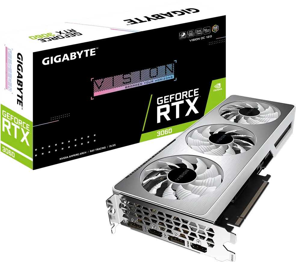 Видеокарта Gigabyte PCI-E 4.0 GV-N3060VISION OC-12GD 2.0 LHR NVIDIA GeForce RTX 3060 12288Mb 192 GDDR6 1837/15000 HDMIx2 DPx2 HDCP Ret — фото 8