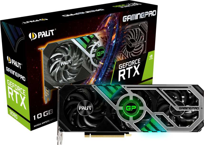 Видеокарта Palit PCI-E 4.0 PA-RTX3080 GAMINGPRO 10G V1 LHR NVIDIA GeForce RTX 3080 10240Mb 320 GDDR6X 1440/19000 HDMIx1 DPx3 HDCP Ret — фото 11