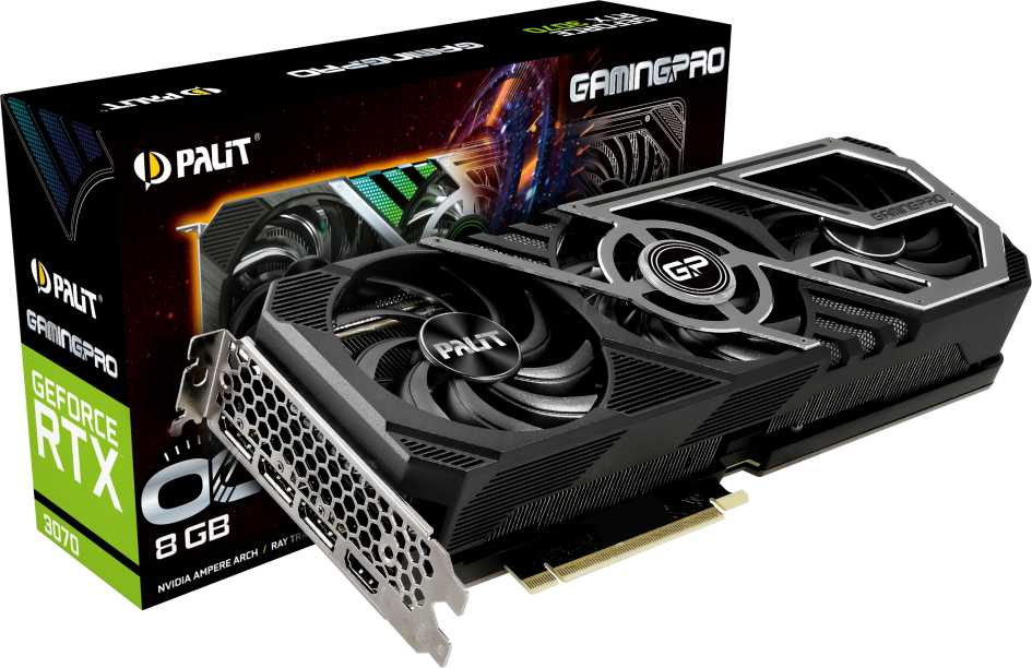 Видеокарта Palit PCI-E 4.0 PA-RTX3070 GAMINGPRO OC 8G V1 LHR NVIDIA GeForce RTX 3070 8192Mb 256 GDDR6 1500/14000 HDMIx1 DPx3 HDCP Ret — фото 8