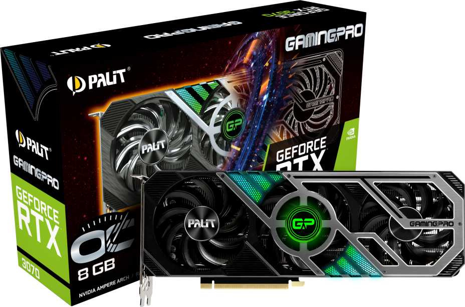 Видеокарта Palit PCI-E 4.0 PA-RTX3070 GAMINGPRO OC 8G V1 LHR NVIDIA GeForce RTX 3070 8192Mb 256 GDDR6 1500/14000 HDMIx1 DPx3 HDCP Ret — фото 9