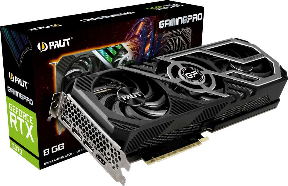 Видеокарта Palit PCI-E 4.0 PA-RTX3070 GAMINGPRO 8G V1 LHR NVIDIA GeForce RTX 3070 8192Mb 256 GDDR6 1500/14000 HDMIx1 DPx3 HDCP Ret — фото 8