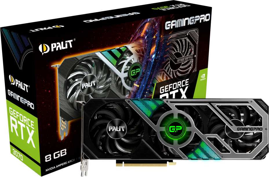 Видеокарта Palit PCI-E 4.0 PA-RTX3070 GAMINGPRO 8G V1 LHR NVIDIA GeForce RTX 3070 8192Mb 256 GDDR6 1500/14000 HDMIx1 DPx3 HDCP Ret — фото 9