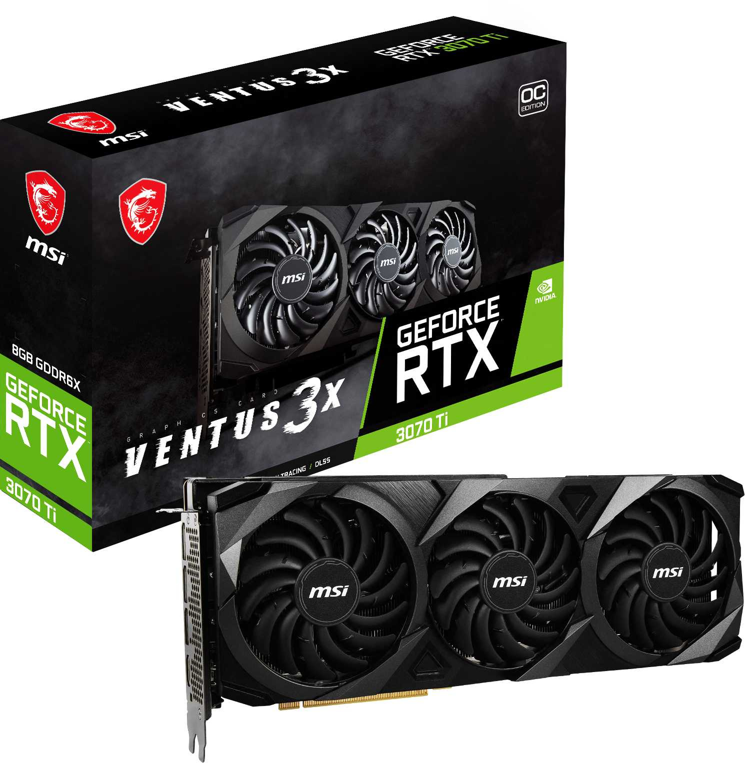 Видеокарта MSI PCI-E 4.0 RTX 3070 Ti VENTUS 3X 8G OC NVIDIA GeForce RTX 3070TI 8192Mb 256 GDDR6X 1800/19000 HDMIx1 DPx3 HDCP Ret — фото 11