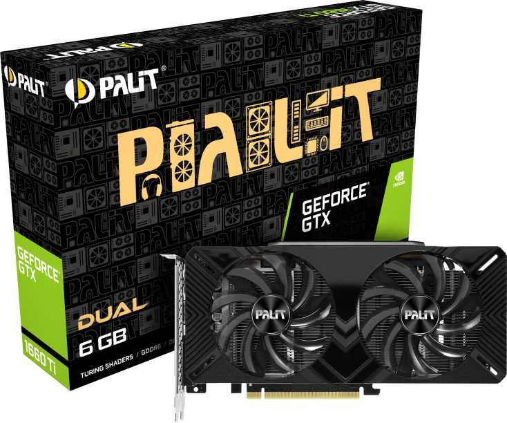 Видеокарта Palit PCI-E PA-GTX1660Ti DUAL 6G NVIDIA GeForce GTX 1660TI 6144Mb 192 GDDR6 1500/12000 DVIx1 HDMIx1 DPx1 HDCP Ret — фото 9