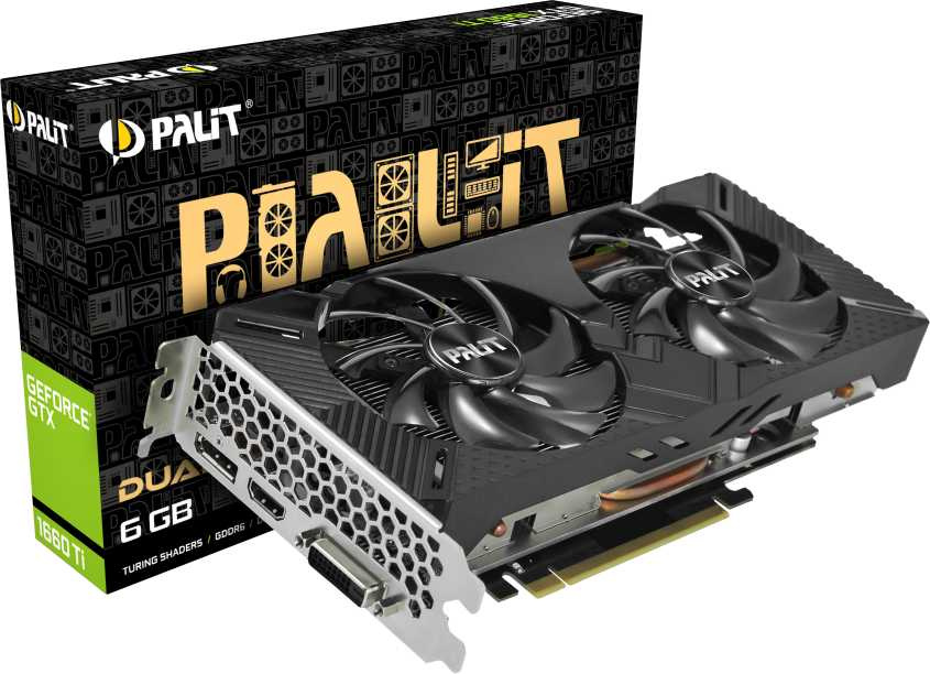Видеокарта Palit PCI-E PA-GTX1660Ti DUAL 6G NVIDIA GeForce GTX 1660TI 6144Mb 192 GDDR6 1500/12000 DVIx1 HDMIx1 DPx1 HDCP Ret — фото 10