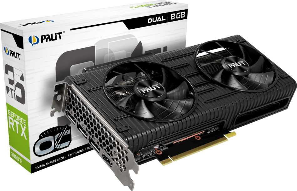 Видеокарта Palit PCI-E 4.0 PA-RTX3060Ti DUAL OC 8G V1 LHR NVIDIA GeForce RTX 3060Ti 8192Mb 256 GDDR6 1410/14000 HDMIx1 DPx3 HDCP Ret — фото 12