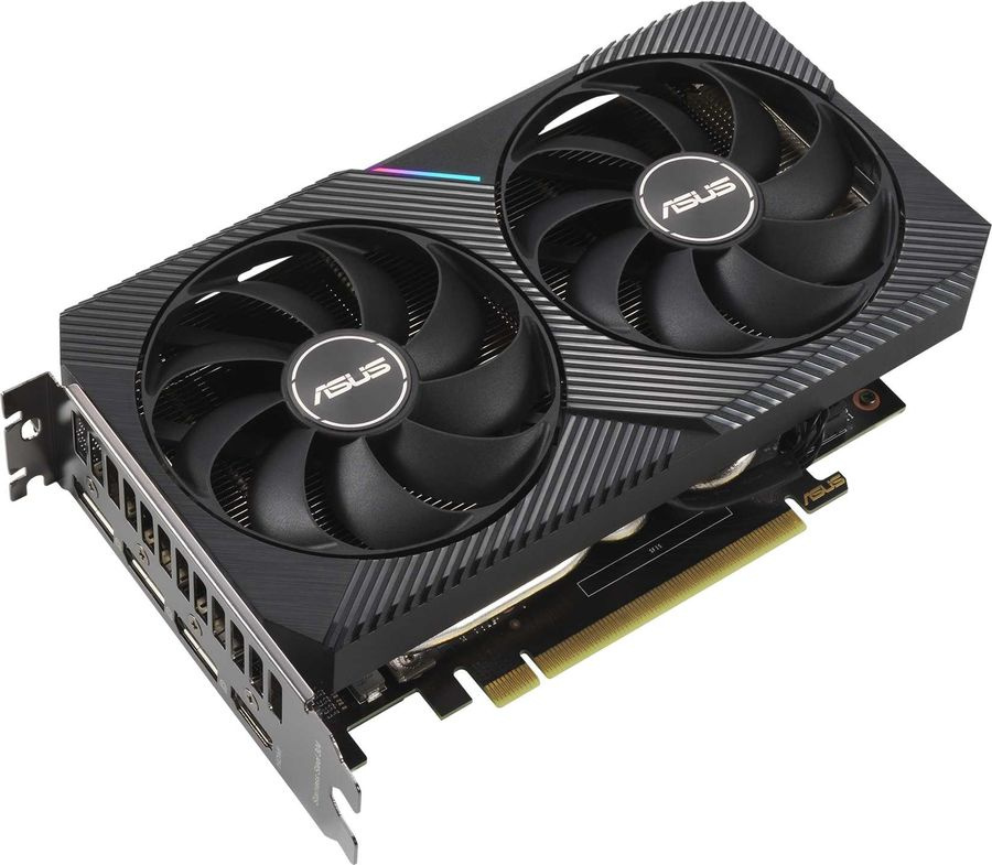 Видеокарта Asus PCI-E 4.0 DUAL-RTX3060-O12G-V2 LHR (90YV0GB2-M0NA10) NVIDIA GeForce RTX 3060 12288Mb 192 GDDR6 1837/15000 HDMIx1 DPx3 HDCP Ret — фото 3