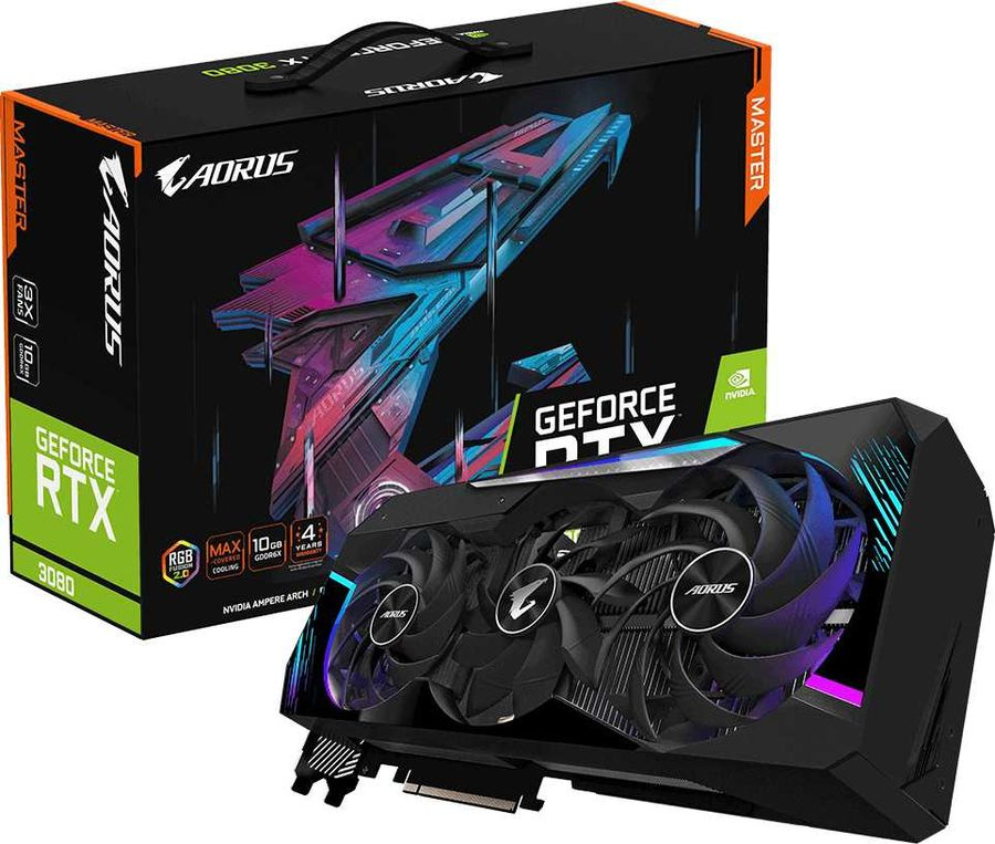 Видеокарта Gigabyte PCI-E 4.0 GV-N3080AORUS M-10GD 3.0 LHR NVIDIA GeForce RTX 3080 10240Mb 320 GDDR6X 1845/19000 HDMIx3 DPx3 HDCP Ret — фото 8