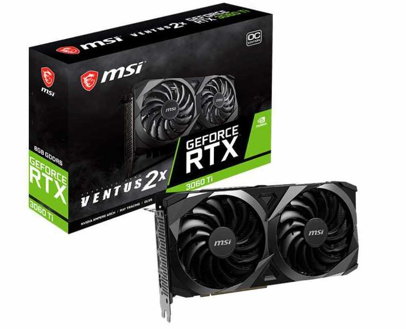 Видеокарта MSI PCI-E 4.0 RTX 3060 Ti VENTUS 2X 8G OCV1 LHR NVIDIA GeForce RTX 3060Ti 8192Mb 256 GDDR6 1695/14000 HDMIx1 DPx3 HDCP Ret — фото 4