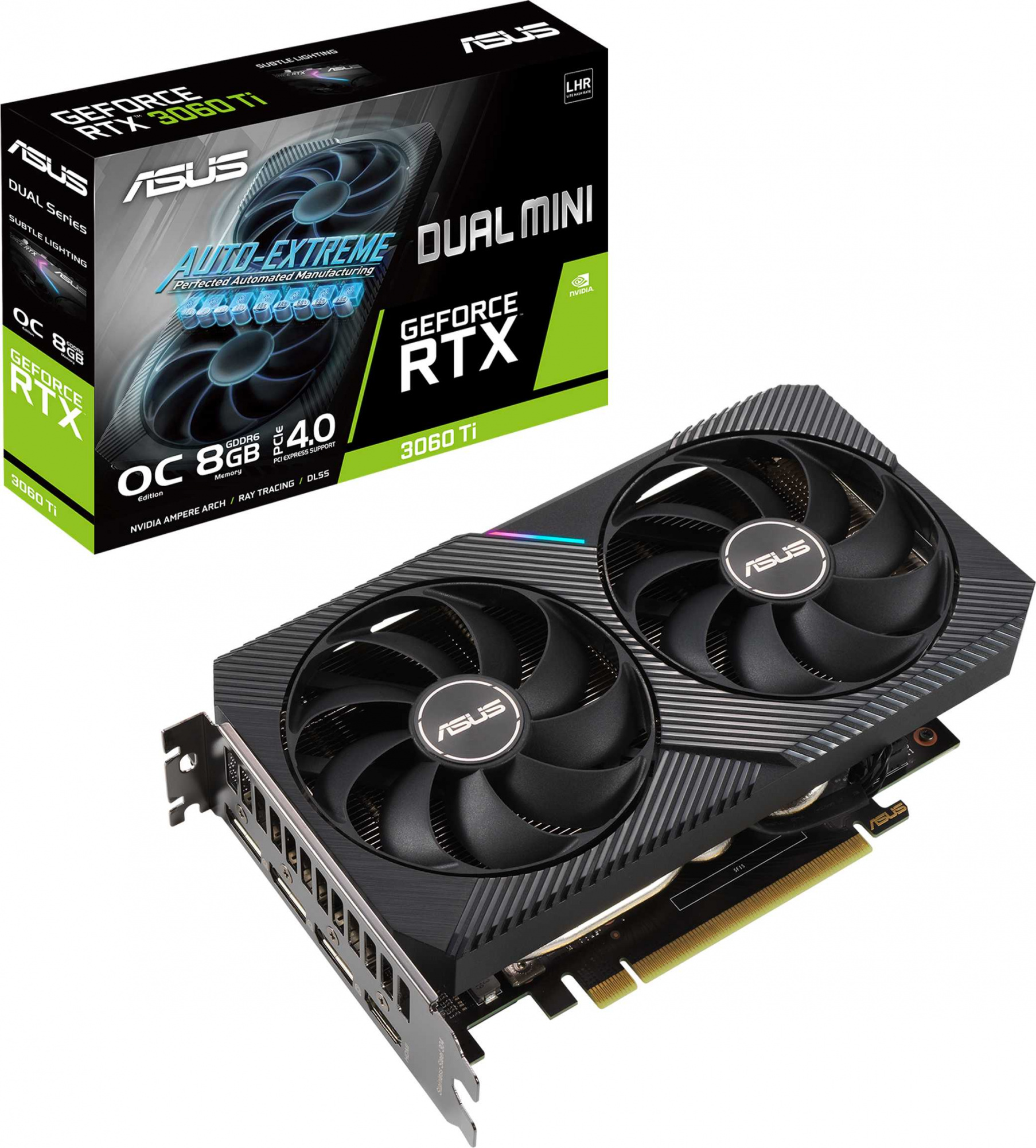 Видеокарта Asus PCI-E 4.0 DUAL-RTX3060TI-O8G-MINI-V2 NVIDIA GeForce RTX 3060Ti 8192Mb 256 GDDR6 1680/14000 HDMIx1 DPx3 HDCP Ret — фото 6