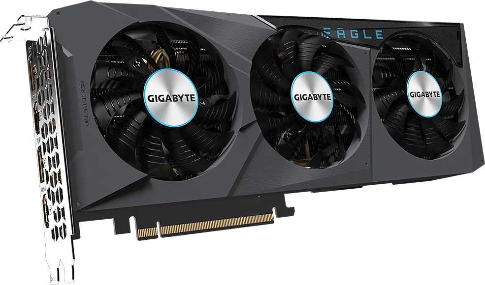 Видеокарта Gigabyte PCI-E 4.0 GV-N3070EAGLE OC-8GD 2.0 LHR NVIDIA GeForce RTX 3070 8192Mb 256 GDDR6 1770/14000 HDMIx2 DPx2 HDCP Ret — фото 2