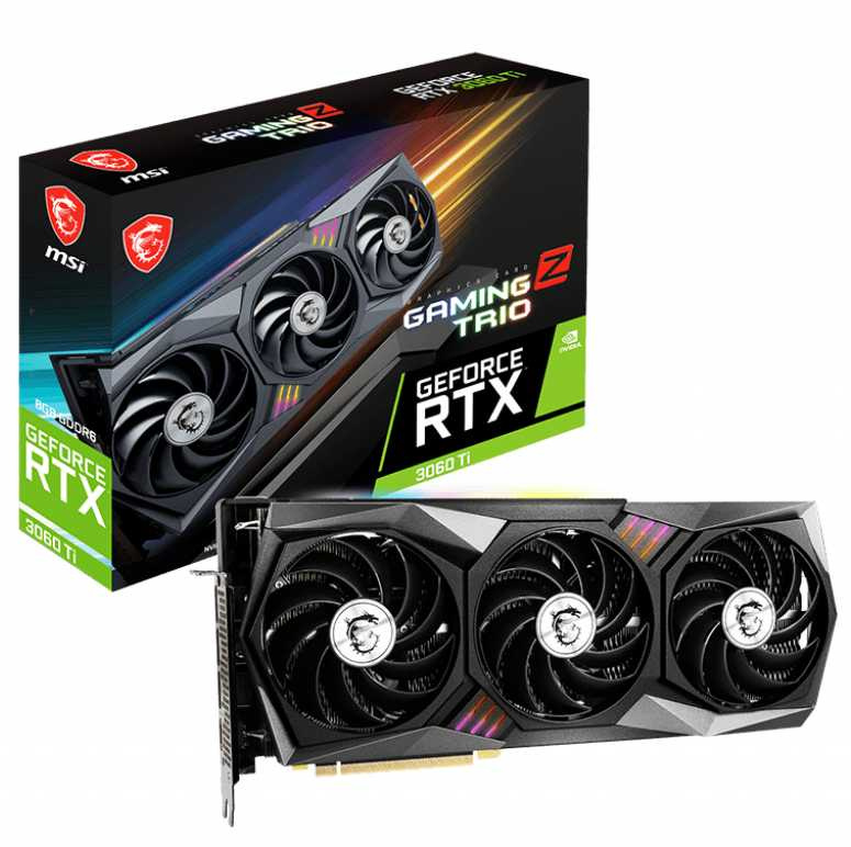 Видеокарта MSI PCI-E 4.0 RTX 3060 Ti GAMING Z TRIO 8G LHR NVIDIA GeForce RTX 3060Ti 8192Mb 256 GDDR6 1845/14000 HDMIx1 DPx3 HDCP Ret — фото 7