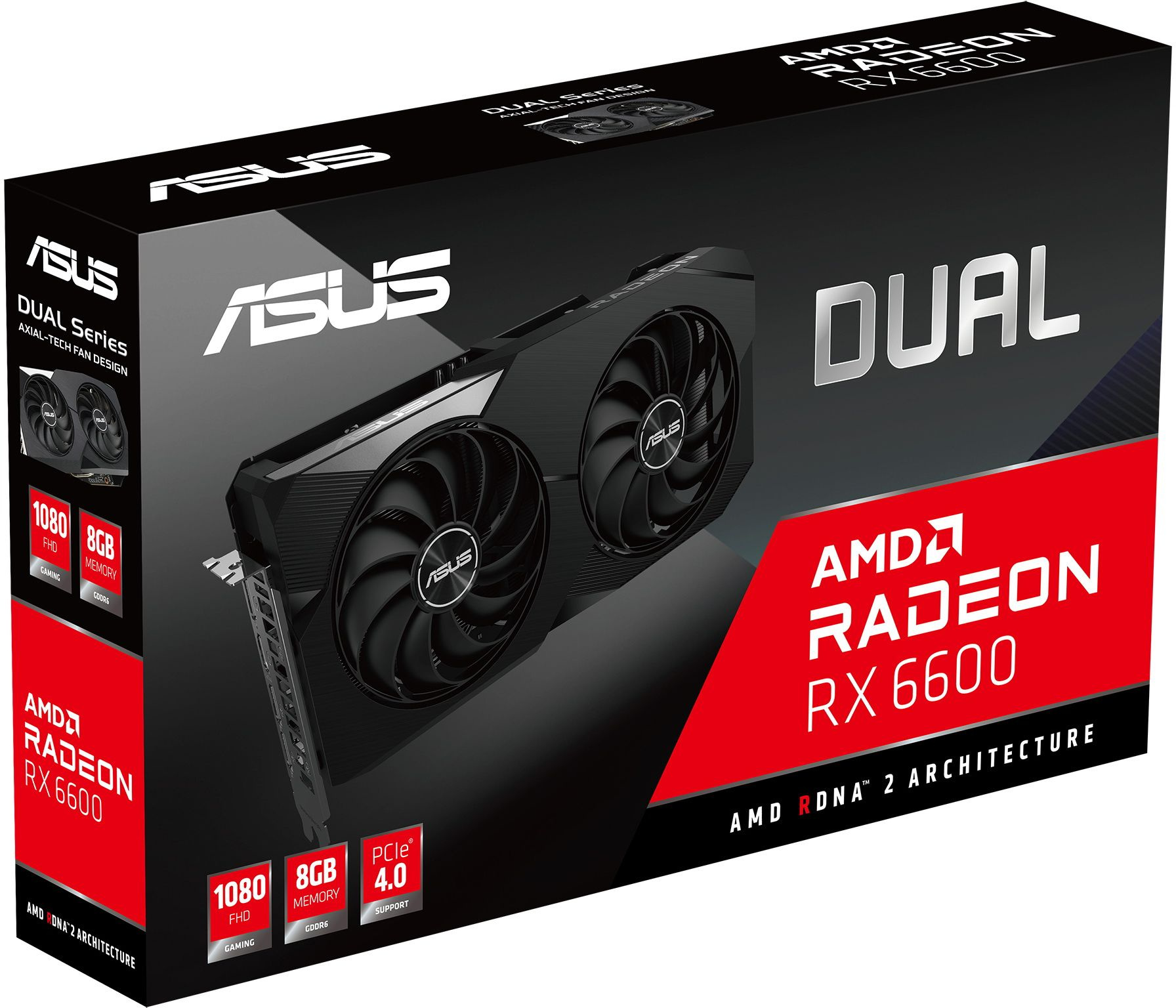 Видеокарта Asus PCI-E 4.0 DUAL-RX6600-8G AMD Radeon RX 6600 8192Mb 128 GDDR6 2044/14000 HDMIx1 DPx3 HDCP Ret — фото 8