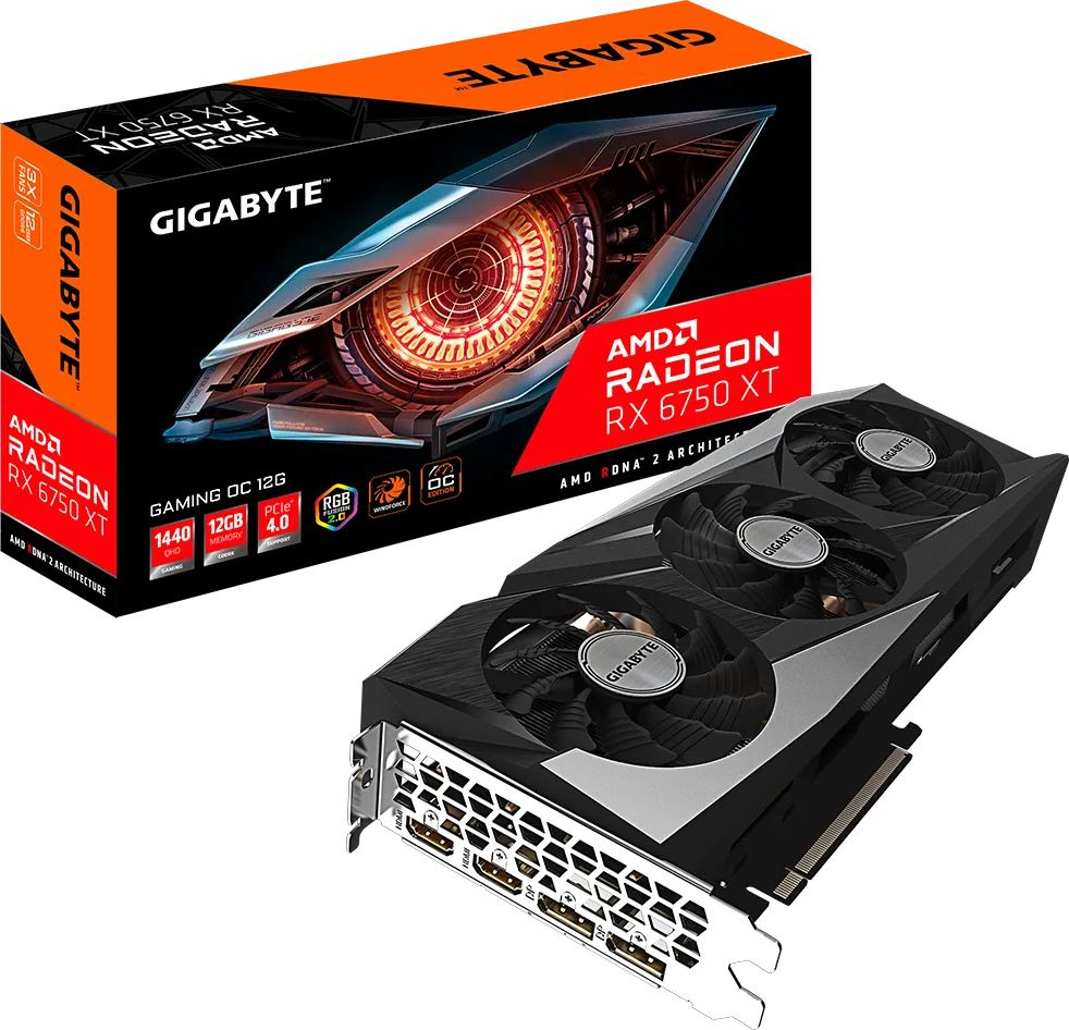 Видеокарта Gigabyte PCI-E 4.0 GV-R675XTGAMING OC-12GD AMD Radeon RX 6750XT 12288Mb 192 GDDR6 2533/18000 HDMIx2 DPx2 HDCP Ret — фото 9
