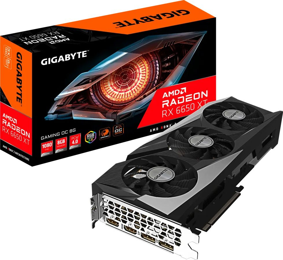 Видеокарта Gigabyte PCI-E 4.0 GV-R665XTGAMING OC-8GD AMD Radeon RX 6650XT 8192Mb 128 GDDR6 2523/17500 HDMIx2 DPx2 HDCP Ret — фото 8
