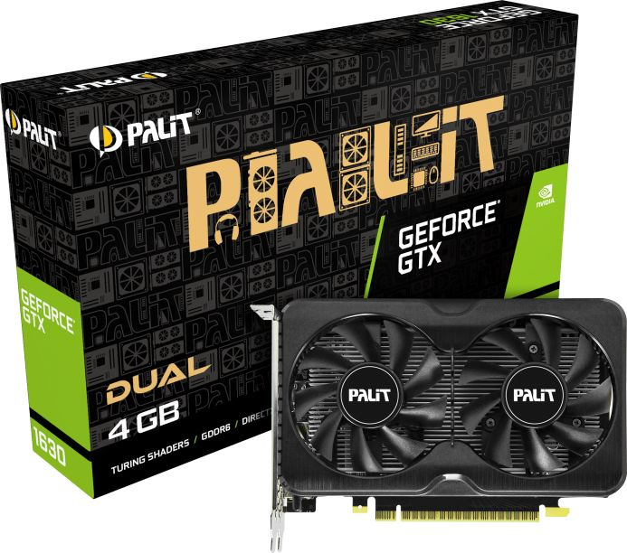 Видеокарта Palit PCI-E PA-GTX1630 DUAL 4G NVIDIA GeForce GTX 1630 4096Mb 64 GDDR6 1740/12000 HDMIx1 DPx2 HDCP Ret — фото 6