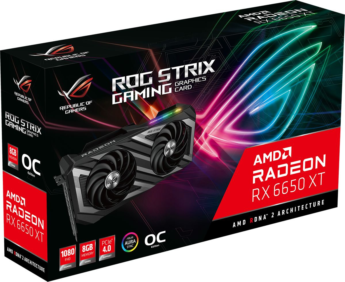 Видеокарта Asus PCI-E 4.0 ROG-STRIX-RX6650XT-O8G-GAMING AMD Radeon RX 6650XT 8192Mb 128 GDDR6 2694/17500 HDMIx1 DPx3 HDCP Ret — фото 9