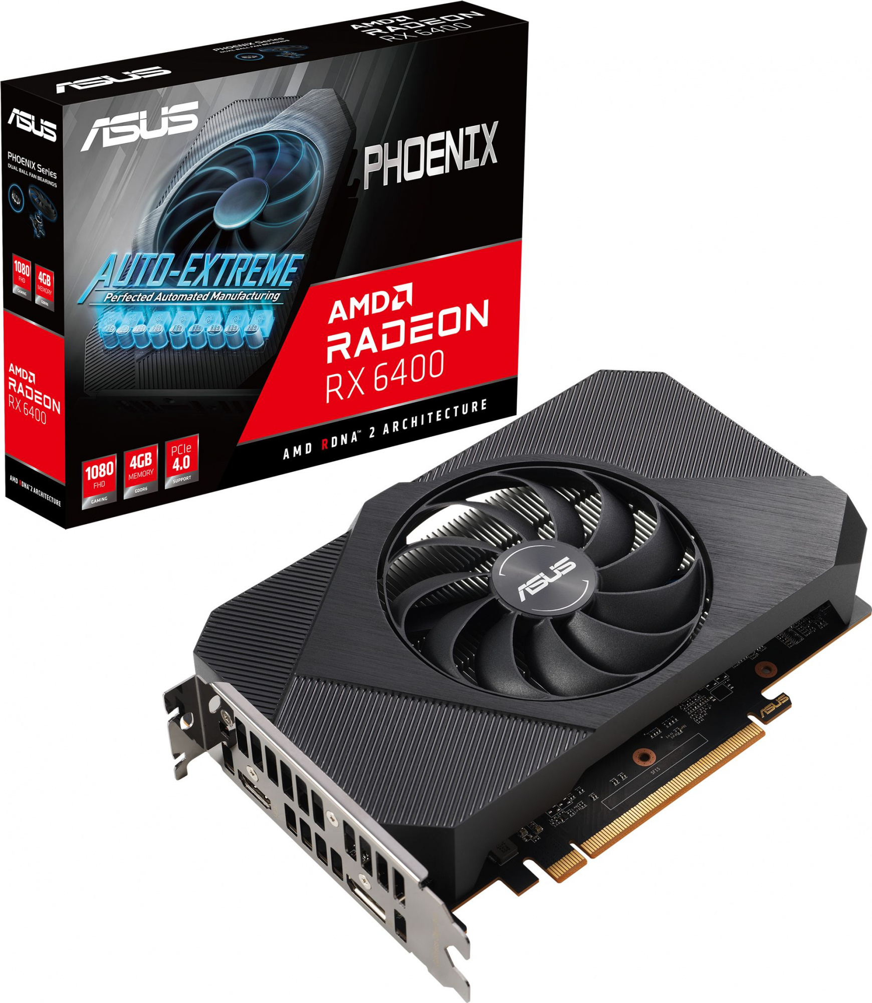 Видеокарта Asus PCI-E 4.0 PH-RX6400-4G AMD Radeon RX 6400 4096Mb 64 GDDR6 2039/16000 HDMIx1 DPx1 HDCP Ret — фото 7