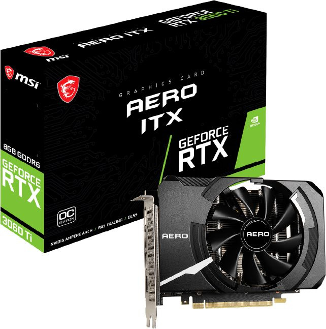 Видеокарта MSI PCI-E 4.0 RTX 3060 Ti AERO ITX 8G OC LHR NVIDIA GeForce RTX 3060Ti 8192Mb 256 GDDR6 1695/14000 HDMIx1 DPx3 HDCP Ret — фото 5