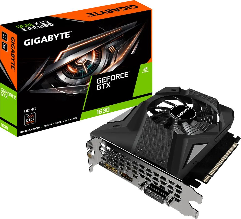 Видеокарта Gigabyte PCI-E GV-N1630OC-4GD NVIDIA GeForce GTX 1630 4096Mb 64 GDDR6 1815/12000 DVIx1 HDMIx1 DPx1 HDCP Ret — фото 6