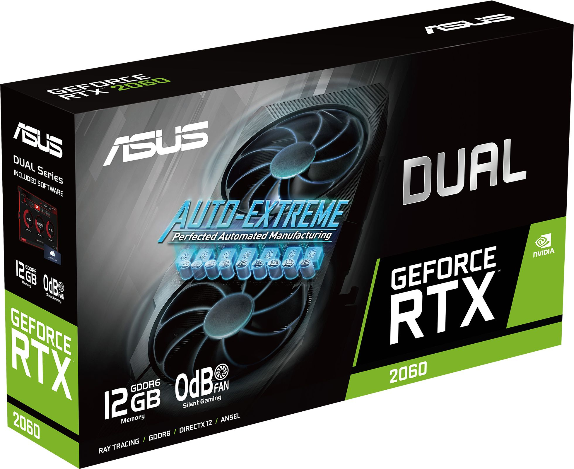 Видеокарта Asus PCI-E DUAL-RTX2060-12G-EVO NVIDIA GeForce RTX 2060 12288Mb 192 GDDR6 1650/14000 DVIx1 HDMIx2 DPx1 HDCP Ret — фото 7