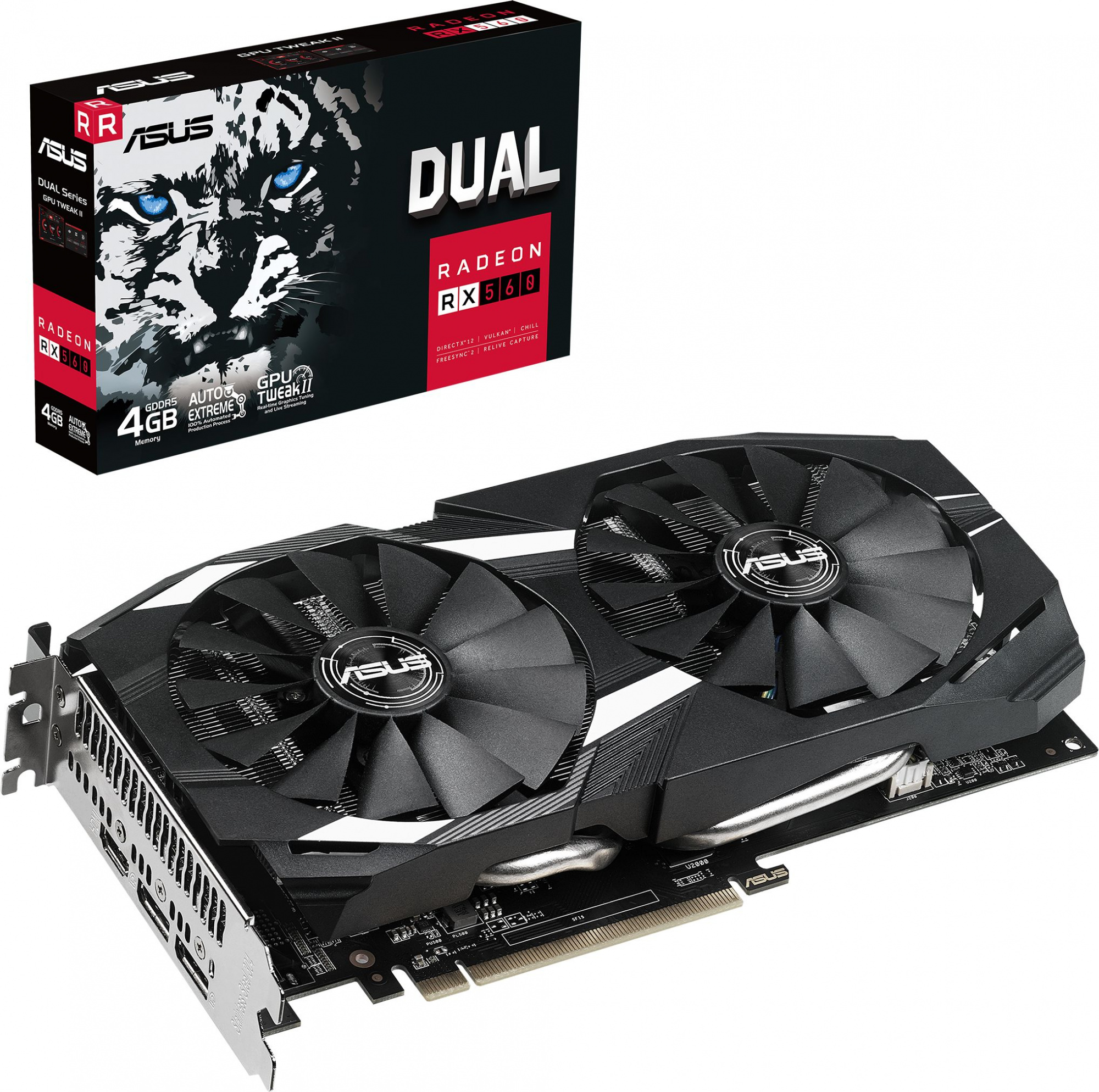 Видеокарта Asus PCI-E DUAL-RX560-4G AMD Radeon RX 560 4096Mb 128 GDDR5 1199/6800 HDMIx1 DPx2 HDCP Ret — фото 5