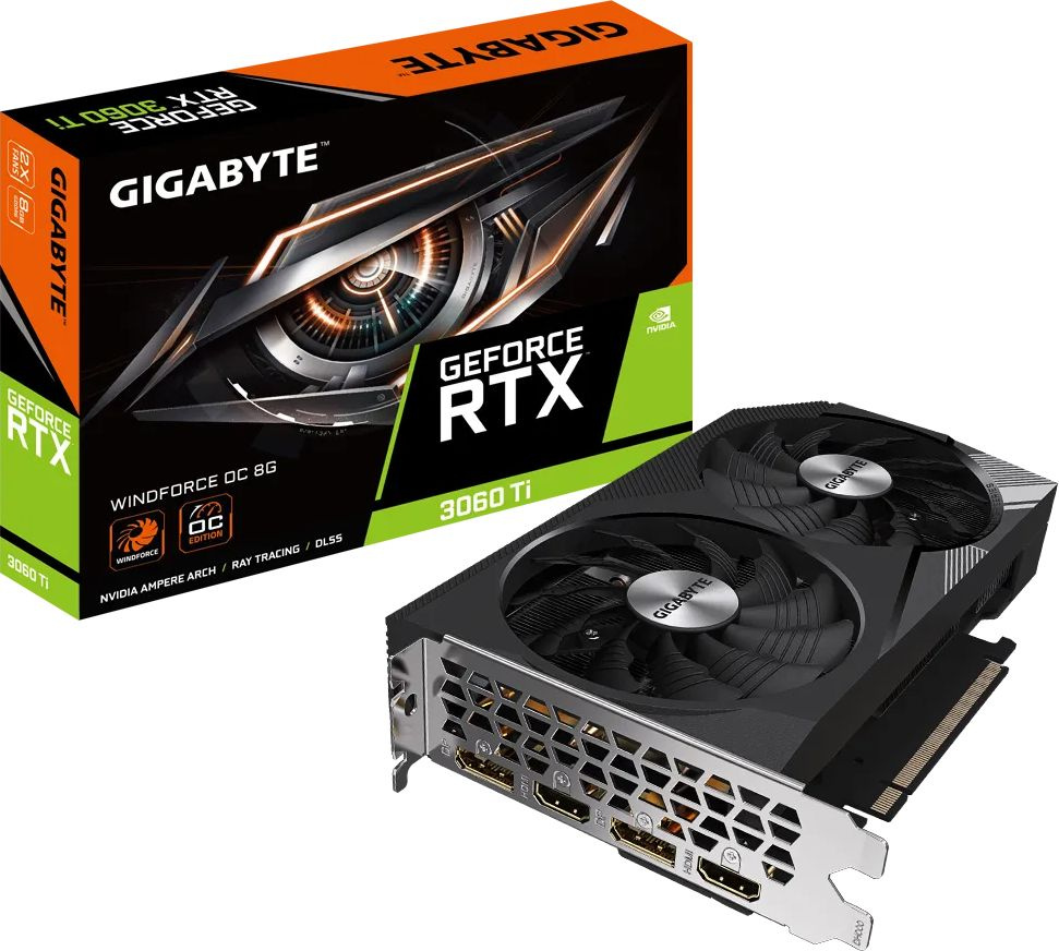 Видеокарта Gigabyte PCI-E 4.0 GV-N306TWF2OC-8GD NVIDIA GeForce RTX 3060Ti 8192Mb 256 GDDR6 1680/14000 HDMIx2 DPx2 HDCP Ret — фото 7