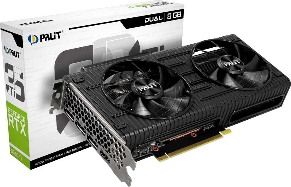 Видеокарта Palit PCI-E 4.0 PA-RTX3060Ti DUAL 8G NVIDIA GeForce RTX 3060Ti 8192Mb 256 GDDR6 1410/14000 HDMIx1 DPx3 HDCP Ret — фото 11
