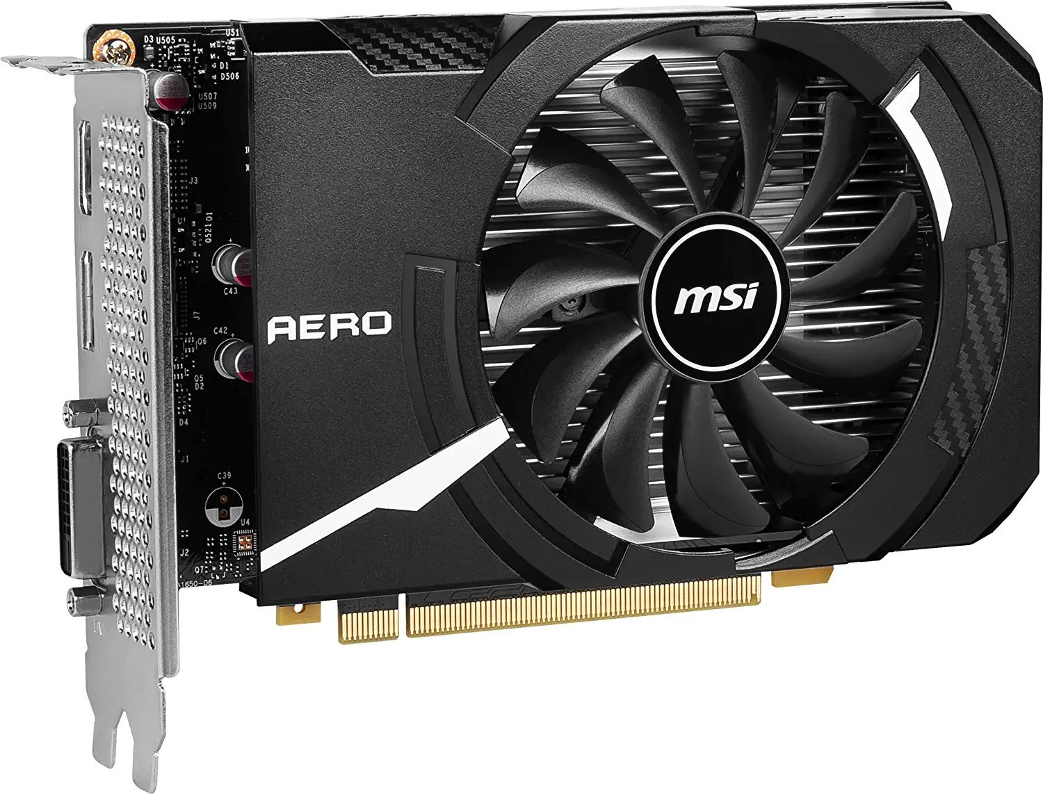 Видеокарта MSI PCI-E GTX 1630 AERO ITX 4G OC NVIDIA GeForce GTX 1630 4096Mb 64 GDDR6 1815/12000 DVIx1 HDMIx1 DPx1 HDCP Ret — фото 2