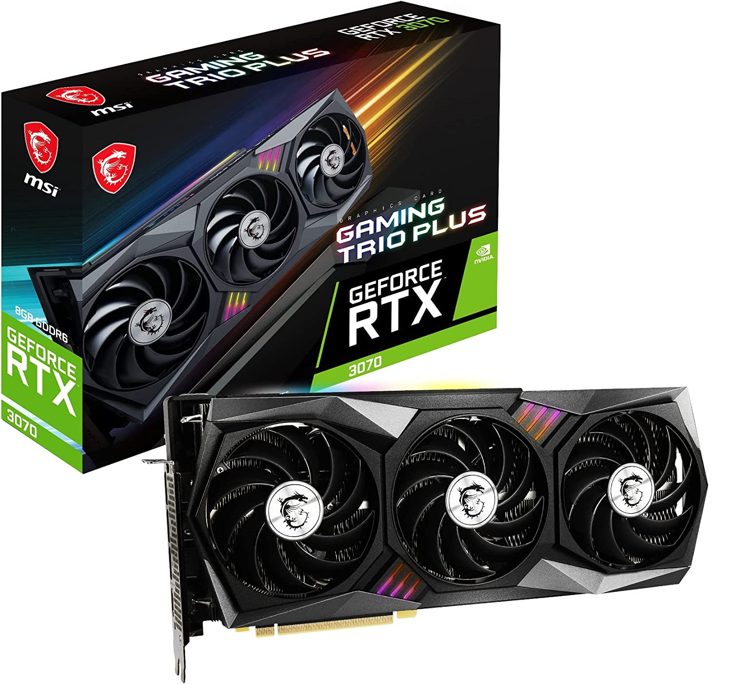 Видеокарта MSI PCI-E 4.0 RTX 3070 GAMING TRIO PLUS 8G LHR NVIDIA GeForce RTX 3070 8192Mb 256 GDDR6 1770/14000 HDMIx1 DPx3 HDCP Ret — фото 6