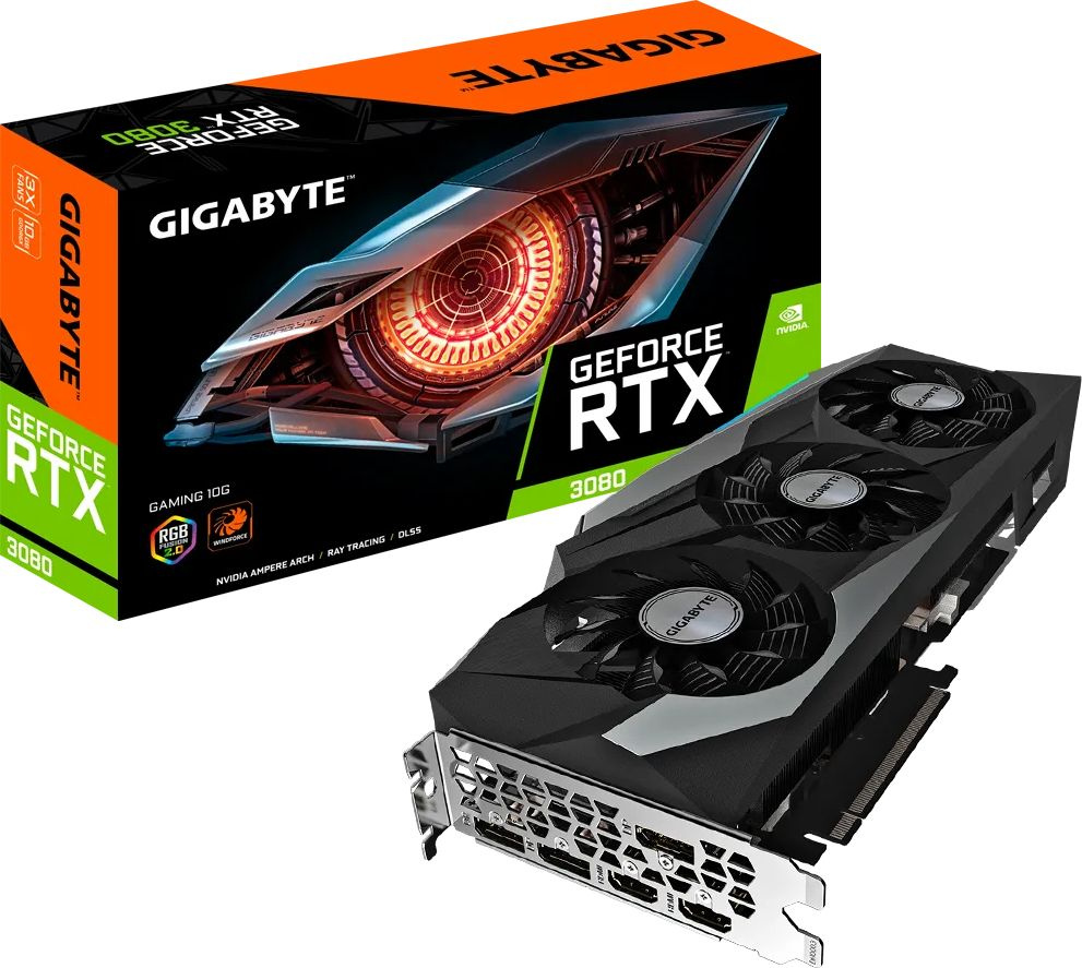 Видеокарта Gigabyte PCI-E 4.0 GV-N3080GAMING-10GD NVIDIA GeForce RTX 3080 10240Mb 320 GDDR6X 1800/19000 HDMIx2 DPx3 HDCP Ret — фото 8