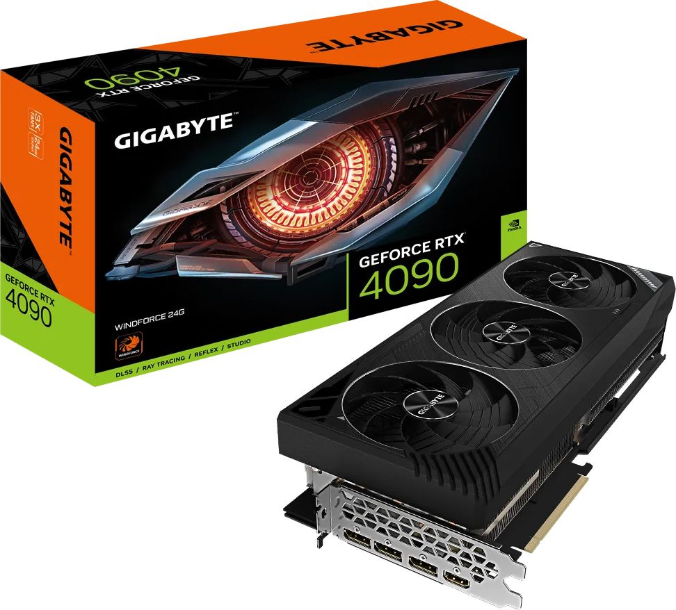 Видеокарта Gigabyte PCI-E 4.0 GV-N4090WF3-24GD NVIDIA GeForce RTX 4090 24576Mb 384 GDDR6X 2520/21000 HDMIx2 DPx3 HDCP Ret — фото 8