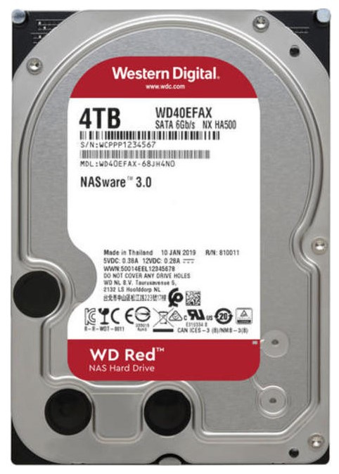 Жесткий диск WD Original SATA-III 4Tb WD40EFAX NAS Red (5400rpm) 256Mb 3.5"