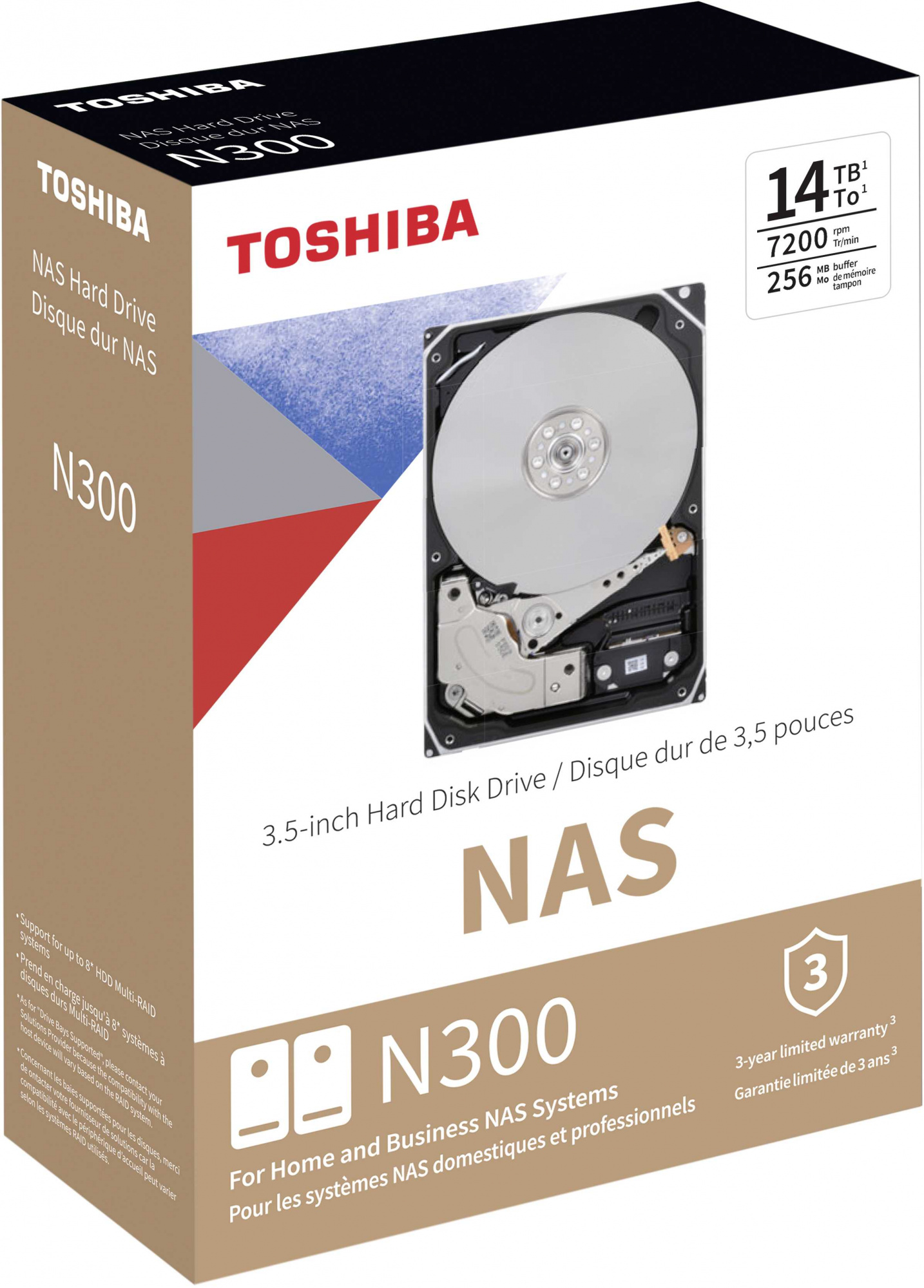 Жесткий диск Toshiba SATA-III 14Tb HDWG31EEZSTA NAS N300 (7200rpm) 512Mb 3.5" Rtl — фото 3