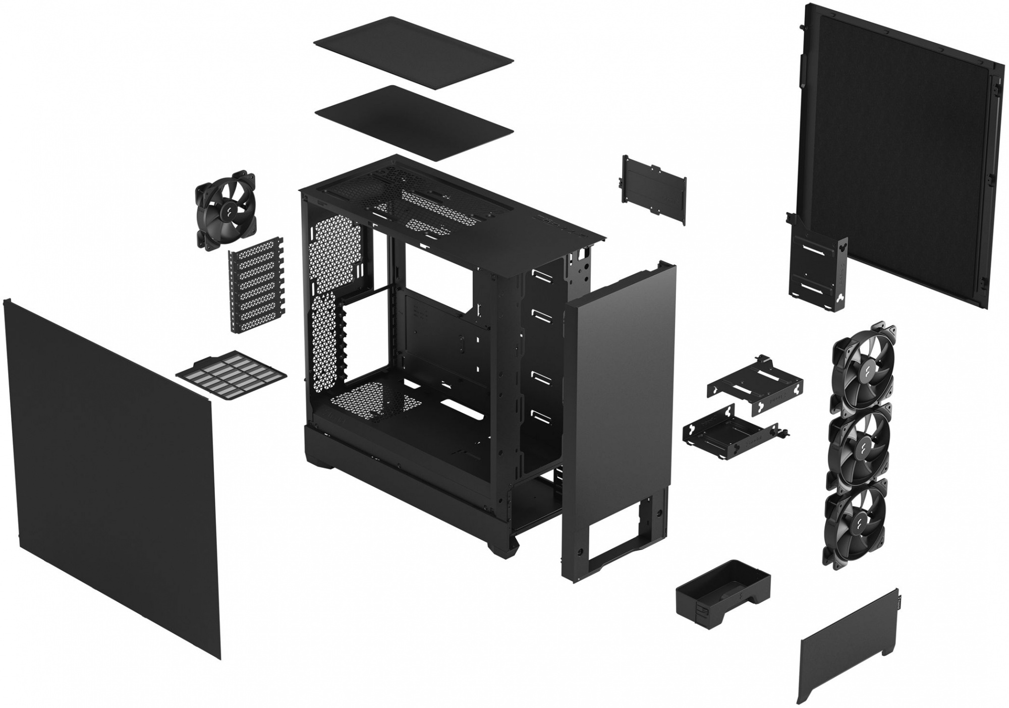 Корпус Fractal Design Pop XL Silent Black Solid черный без БП ATX 4x120mm 2xUSB3.0 audio bott PSU — фото 11