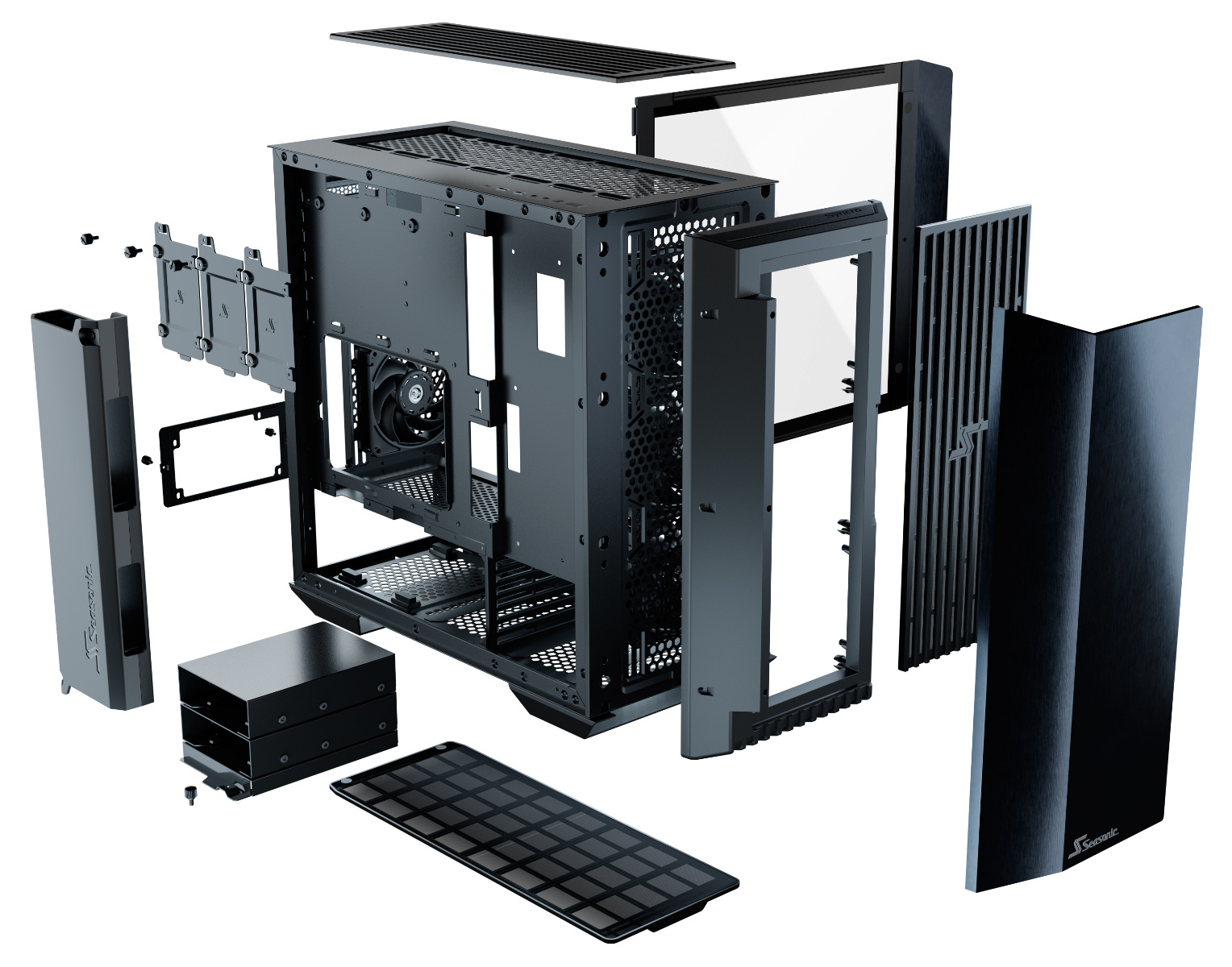 Корпус Seasonic CASE SYNCRO Q704 PLATINUM черный 850W ATX 4x120mm 7x140mm 2xUSB3.0 audio bott PSU — фото 12