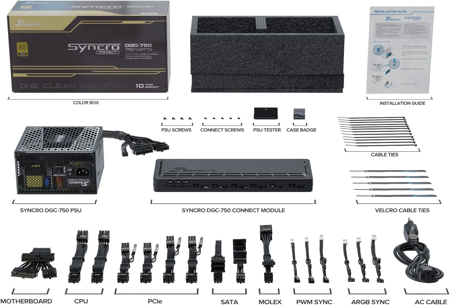 Корпус Seasonic CASE SYNCRO Q704 GOLD черный 750W ATX 4x120mm 7x140mm 2xUSB3.0 audio bott PSU — фото 9