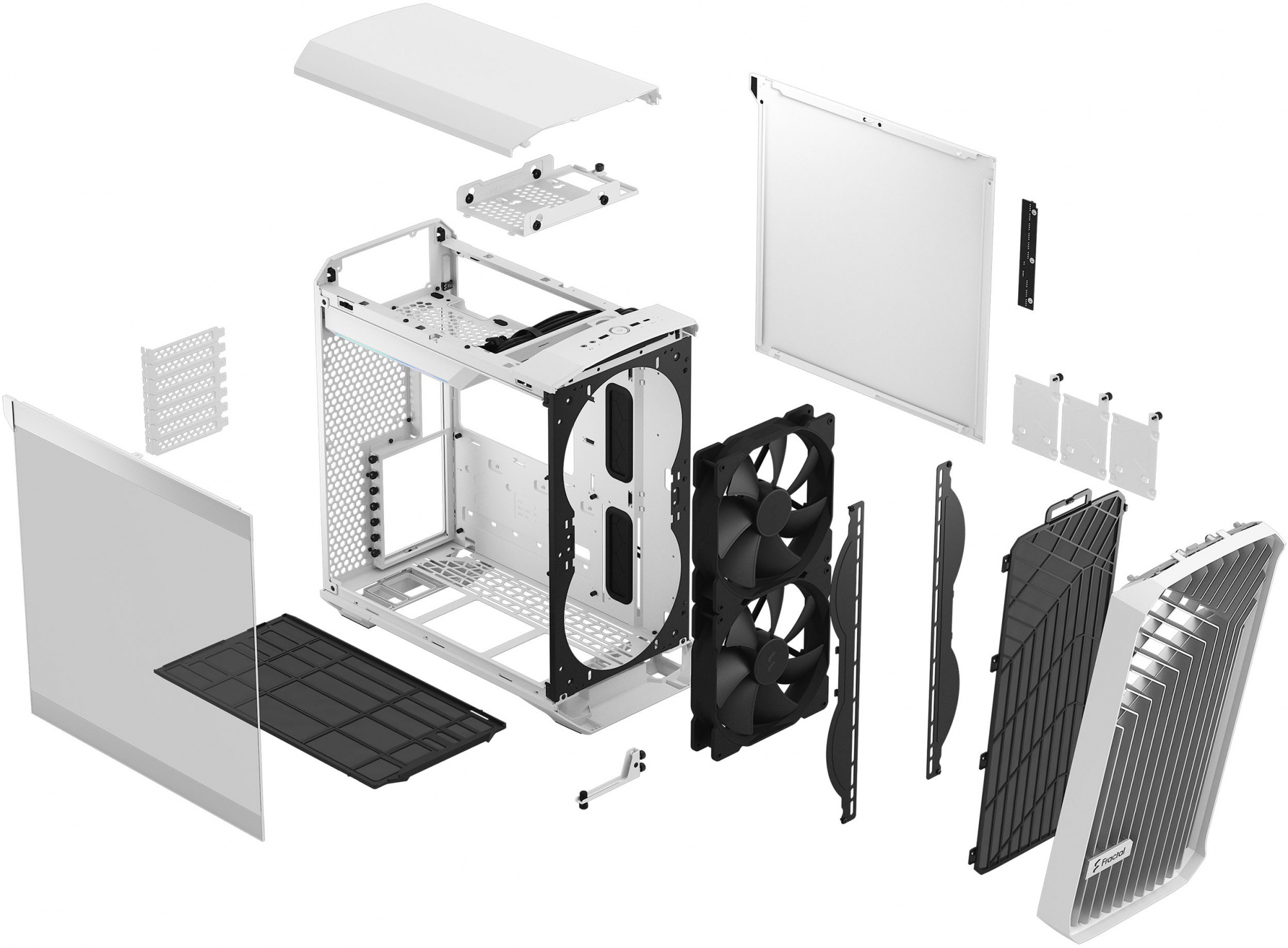 Корпус Fractal Design Torrent Compact TG Clear Tint белый без БП ATX 7x120mm 4x140mm 2x180mm 2xUSB3.0 audio — фото 22
