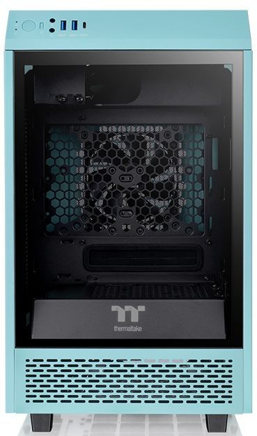 Корпус Thermaltake The Tower 100 Turquoise бирюзовый без БП miniITX 1x120mm 3x140mm 2xUSB3.0 audio bott PSU — фото 2