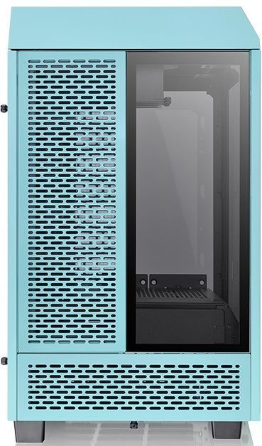 Корпус Thermaltake The Tower 100 Turquoise бирюзовый без БП miniITX 1x120mm 3x140mm 2xUSB3.0 audio bott PSU — фото 3