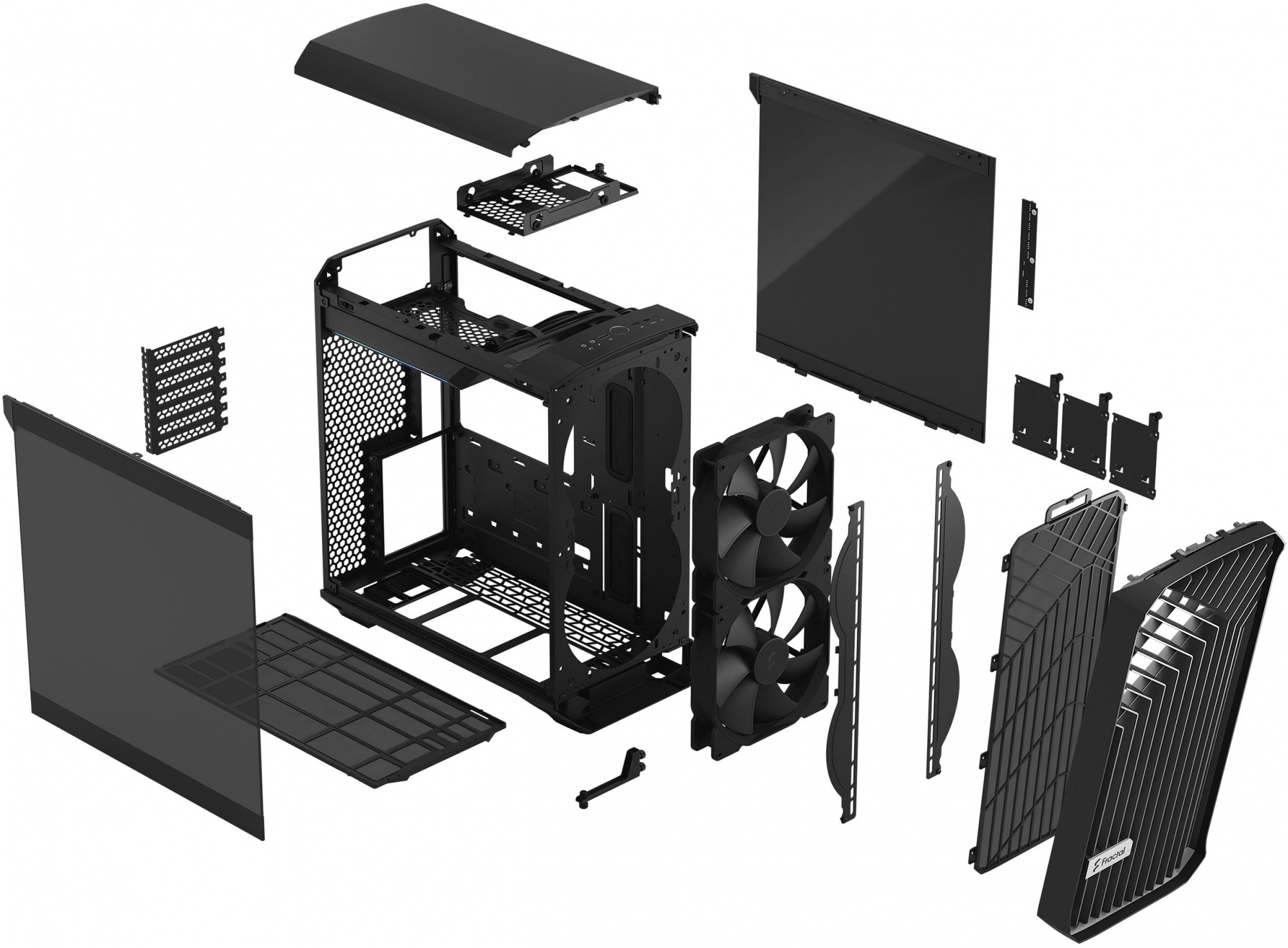 Корпус Fractal Design Torrent Compact TG Dark Tint черный без БП ATX 7x120mm 4x140mm 2x180mm 2xUSB3.0 audio — фото 21